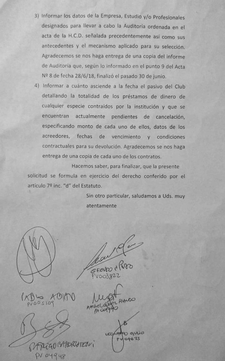 Nota presentada por Todo Verde a la Comisión Directiva de Ferro - Hoja 2 Nota presentada por Todo Verde a la Comisión Directiva de Ferro - Hoja 2