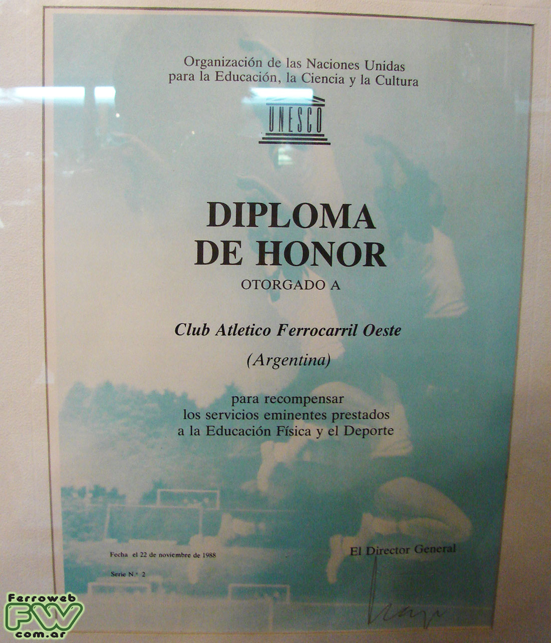La Noche de los Museos en Ferro - Diploma de Honor de la Unesco al Club Ferro Carril Oeste La Noche de los Museos en Ferro - Diploma de Honor de la Unesco al Club Ferro Carril Oeste